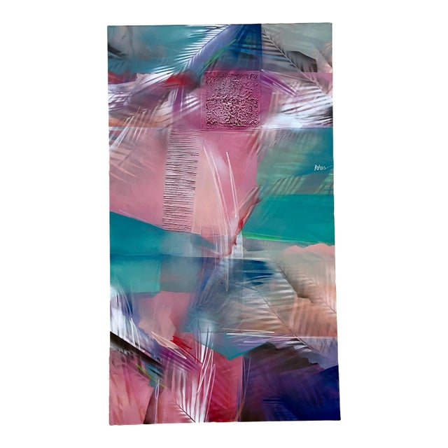 Vintage Bold Colorful Abstract Painting For Sale