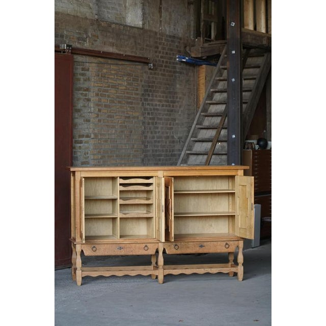 1950s Mid-Century Danish Oak Sideboard attributed to Henning Kjærnulf for Nyrup Furniture Factory, 1950s For Sale - Image 5 of 18