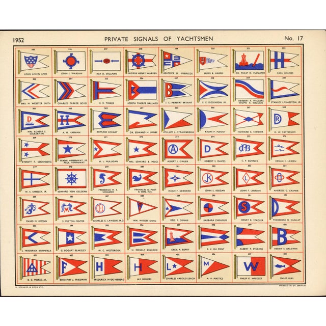 An exceptional set of four original Private Signals of Yachtsmen reference pages published by Lloyd's Register of Yachts,...