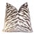 Taupe Cream Zebra 20x20 Velvet Throw Pillow With Feather Down Insert For Sale
