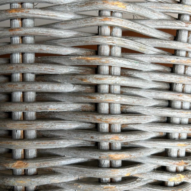 Gray Late 20th Century Large Vintage Wicker Basket For Sale - Image 8 of 8