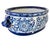 Late 20th Century Late 20th Century Large Chinoiserie Blue & White Porcelain Foot Bath Planter With Pomegranate Handles For Sale - Image 5 of 11