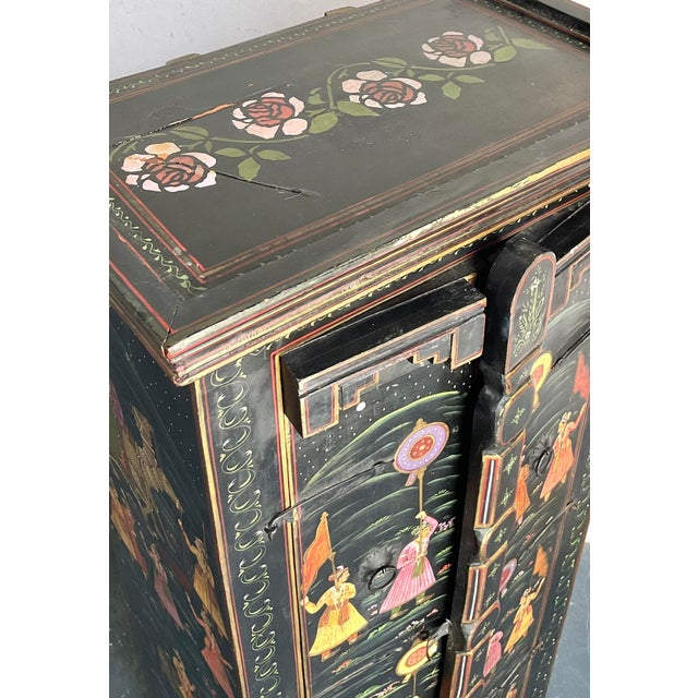 Vintage Boho Hand Painted Cabinet For Sale - Image 16 of 18