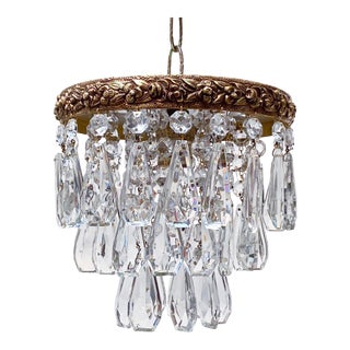 Antique Italian Bronze Upside Down Layered Cake Rim Chandelier For Sale