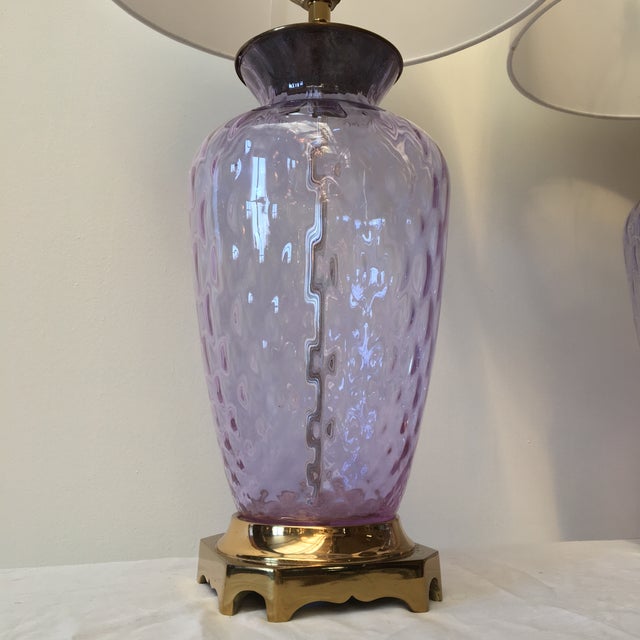 Paul Hanson Italian Optic Glass Lamps A Pair Chairish