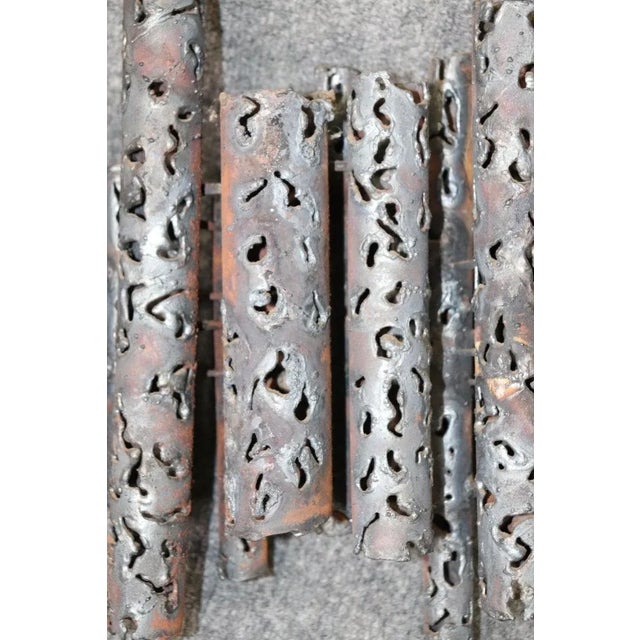 Late 20th Century Mid-Century Modern Metal Brutalist Wall Art in the Manner of Paul Evans For Sale - Image 5 of 10