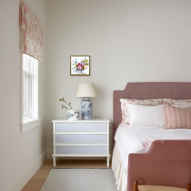 Gold Flowers With Ruffles - Framed Abstract Colorful Still Life Mixed Media Original Artwork by Kellie Newsome For Sale - Image 8 of 9