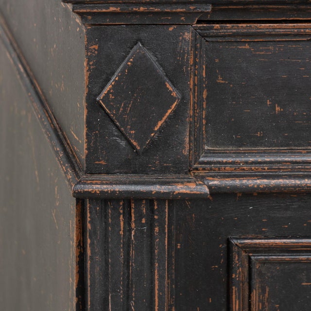 19th Century Swedish Black Painted Pine Sideboard Buffet For Sale - Image 9 of 18