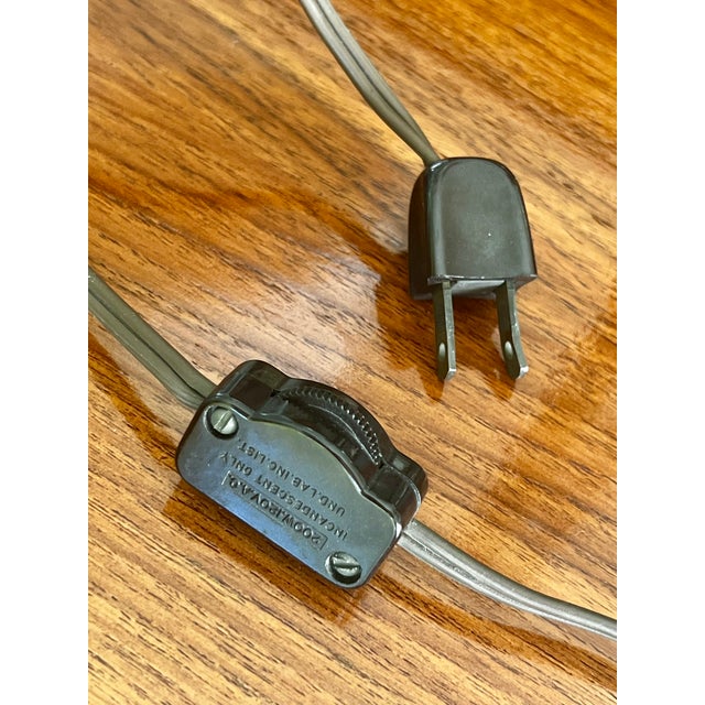 Vintage Brass Adjustable Table Lamp With Frosted White Glass Shade For Sale - Image 10 of 11