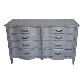 Vintage Dixie Double Dresser, Parisian Gray Dresser, Circa 1950's For Sale