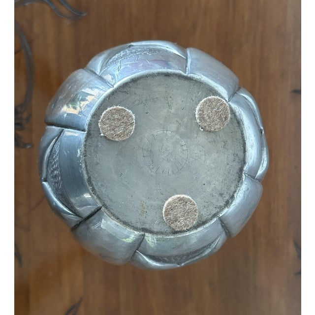 1920s Art Deco Pewter Vase with Geometric Motifs, 1920s For Sale - Image 5 of 8