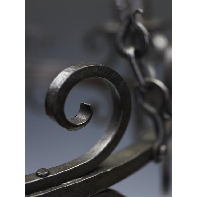 Late 19th Century 19th Century Gothic Revival Hand-Forged Wrought Iron Corona Chandelier, 1880 For Sale - Image 5 of 18