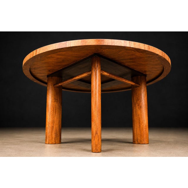Round Dining Table in Caviúna Wood by Joaquim Tenreiro, Brazil, 1950s For Sale - Image 15 of 18
