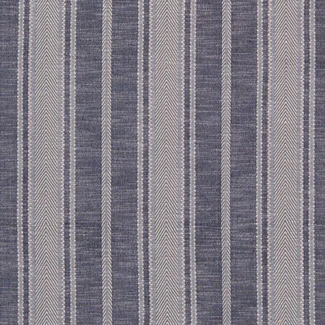 Sample - Schumacher Zina Stripe Fabric in Blue For Sale