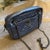 Iconic Chanel 2.55 Blue Metallic Leather and Black Chain Shoulder Bag For Sale - Image 16 of 17