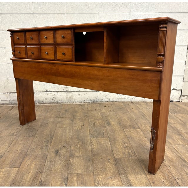 Mid-Century Modern Vintage Full Size Bookcase Headboard For Sale - Image 3 of 9