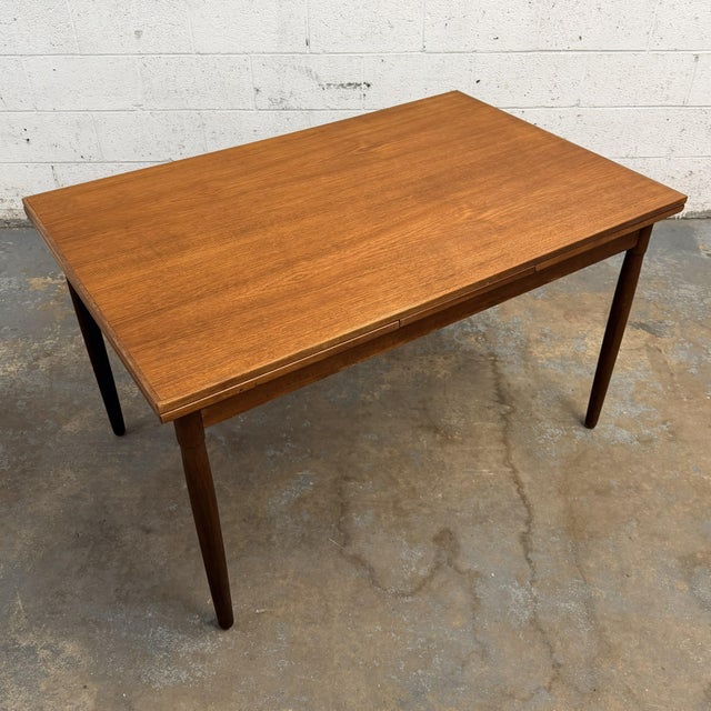 Mid-Century Modern Danish Modern Teak Dining Table With Hidden Extension Leaves, Circa 1960s For Sale - Image 3 of 8