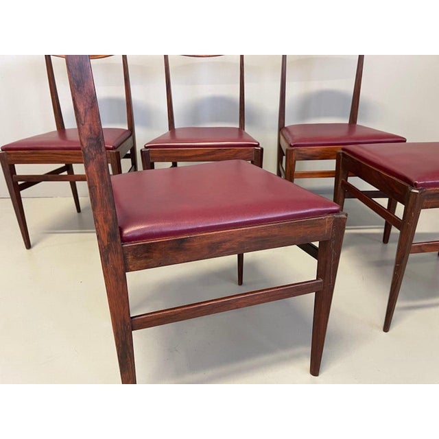 Wood Walnut Chairs from Vittorio Dassi Lissone, 1950, Set of 6 For Sale - Image 7 of 15