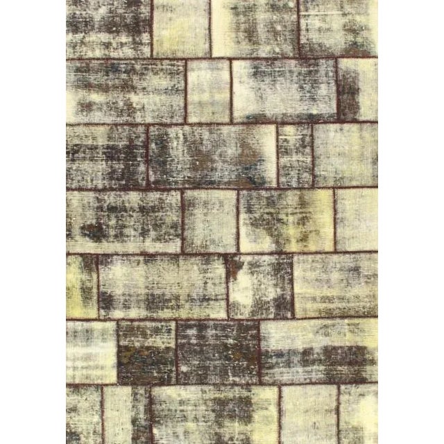 Modern 2020s Pasargad Light Green Persian Patch Work Rug For Sale - Image 3 of 3