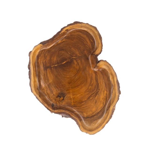 Hand-Carved Peruvian Olive Wood Tray With Live Sculptural Edges For Sale In New York - Image 6 of 10