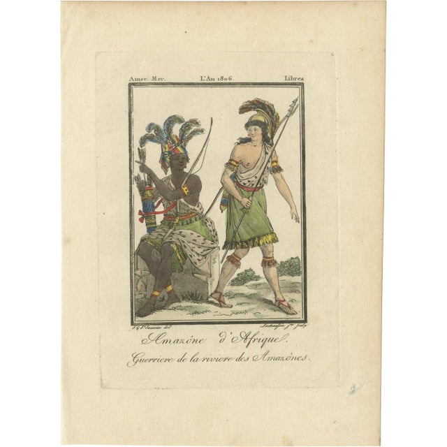 Lachaussée, African Amazon and Amazon River Warrior, 1806, Engraving For Sale - Image 9 of 9