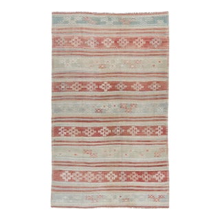 Vintage Turkish Flatweave Jajim Area Rug 5'3 X 9'1 For Sale