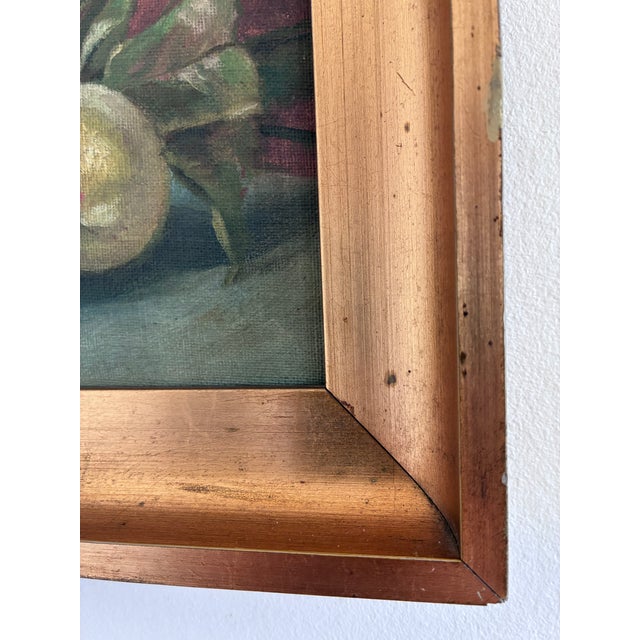 Antique Original Still Life Oil Painting, Fruit Kitchen Art For Sale - Image 12 of 14