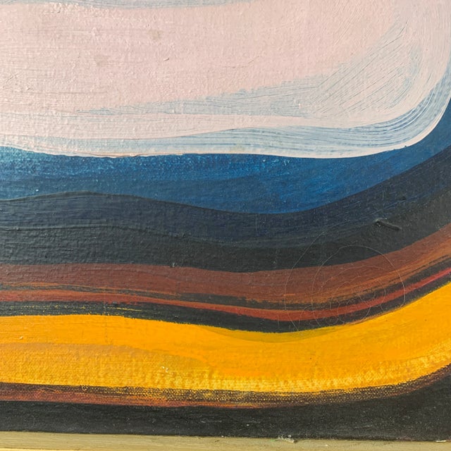 Yellow Edward Stevens C. 1950 Reclining Nude Painting For Sale - Image 8 of 11