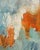Wood 1986 Signed Abstract Painting in Blue and Orange With Solid Wood Frame For Sale - Image 7 of 7