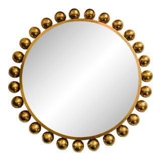 Modern Gold Ball Round Wall Mirror For Sale