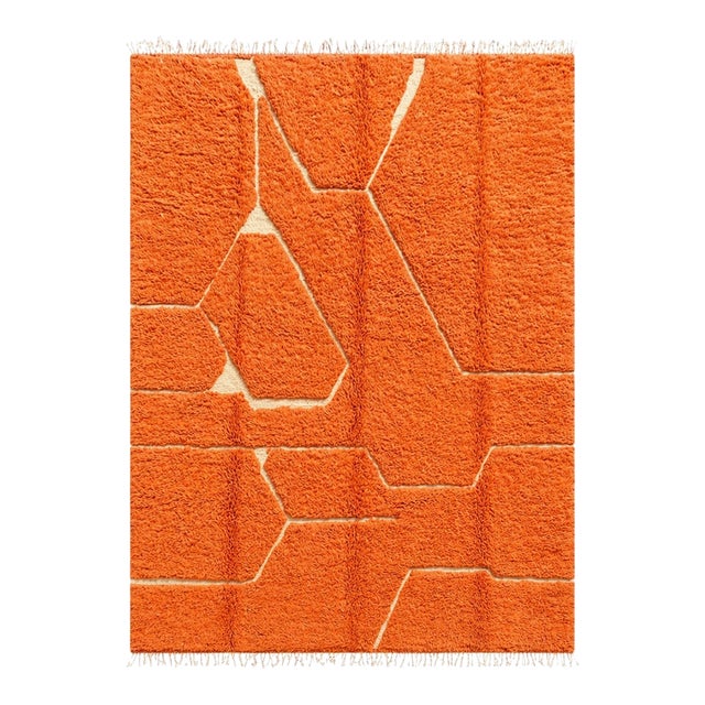 Moroccan Beni M’rirt Wool Rug – Hand Knotted Geometric Berber Carpet, Large Luxury Area Rug For Sale