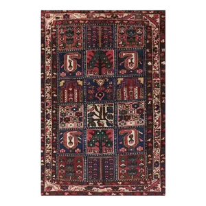 1940s Persian Bakhtiari Area Rug 4'2" X 6'5"