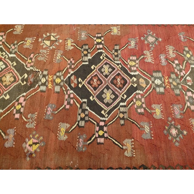 Red Early 20th Century Turkish Kilim Rug For Sale - Image 8 of 12