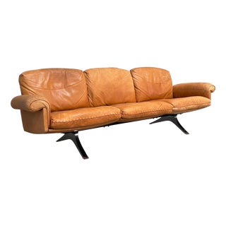 Cognac Leather DS31 Sofa from de Sede, 1970s For Sale