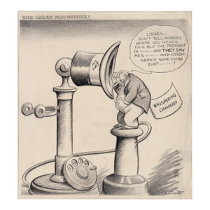 "The Great Mouthpiece" - Vintage Political Cartoon by Harold Mortin Talburt
