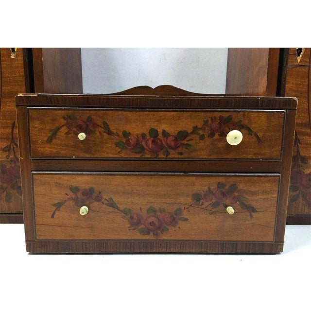 Early 20th Century Edwardian Miniature Painted Satinwood Tabletop Jewelry Chest Vanity, Circa 1900 For Sale - Image 5 of 5
