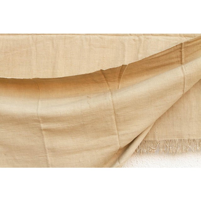 1990s Organic Peace Silk Throw, Oatmeal Stone For Sale - Image 5 of 6