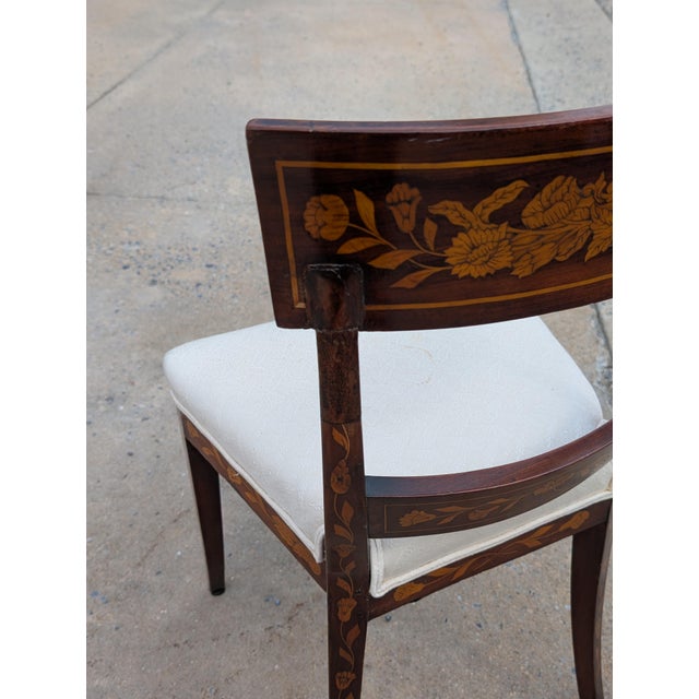 19th Century Victorian Accent Chair With Floral Marquetry Inlay For Sale - Image 10 of 11