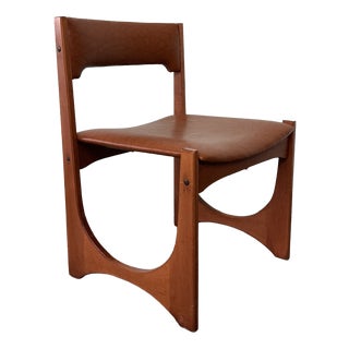 Vintage Italian Chair in Wood and Skai, 1960s For Sale