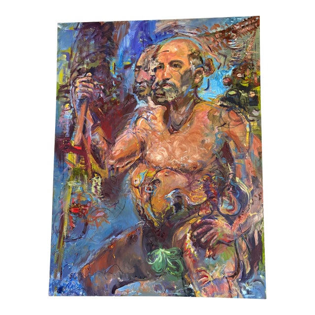 Emperor's New Clothes, Original Oil Painting, Life-Size Art For Sale