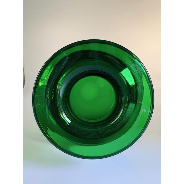 Mid-Century Emerald Green Glass Collar Vase attributed to Bertil Vallien for Boda / Åfors, 1960s For Sale - Image 9 of 14