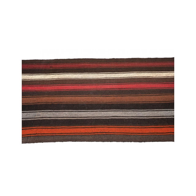 Striped Vintage Long Kilim Runner - 3`0″ X 20`2″ For Sale - Image 4 of 6