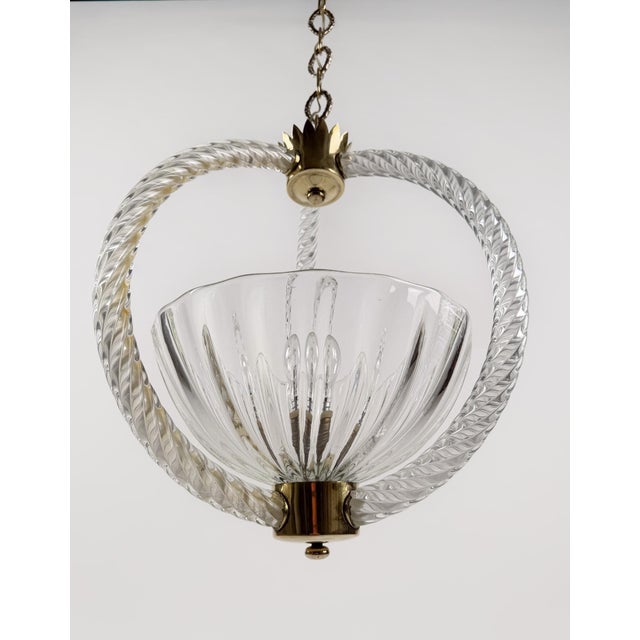 Italian Art Deco Murano Glass Pendant in the style of Barovier, 1930s For Sale - Image 13 of 18
