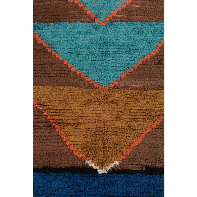Tribal Vintage Moroccan Runner Rug in Brown With Chevron Patterns - Rug & Kilim For Sale - Image 3 of 8