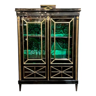 19th Century Directoire' Style Black Lacquered Bookcase For Sale