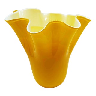 Vintage Italian Jacketed Fazzoletto Vase in Murano Glass, 1970s For Sale
