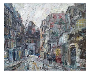 Wlodzimierz Zakrzewski, Paris, Montmartre, Rue Lepic, 1965, Oil on Canvas