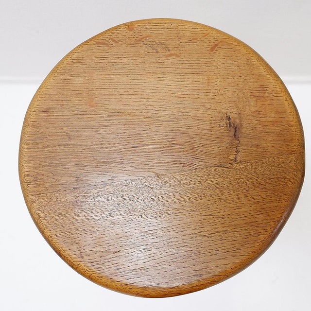 Brutalist Bar Stools in Oak and Wrought Iron, 1960s, Set of 2 For Sale - Image 10 of 14