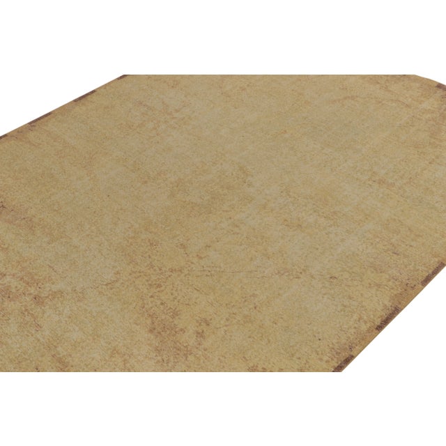 Rug & Kilim Distressed Style Modern Rug in Gold, Brown Abstract Pattern by Rug & Kilim For Sale - Image 4 of 7