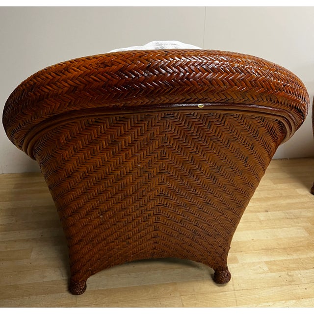 2000 - 2009 Contemporary Rattan Peel Chairs - a Pair For Sale - Image 5 of 5